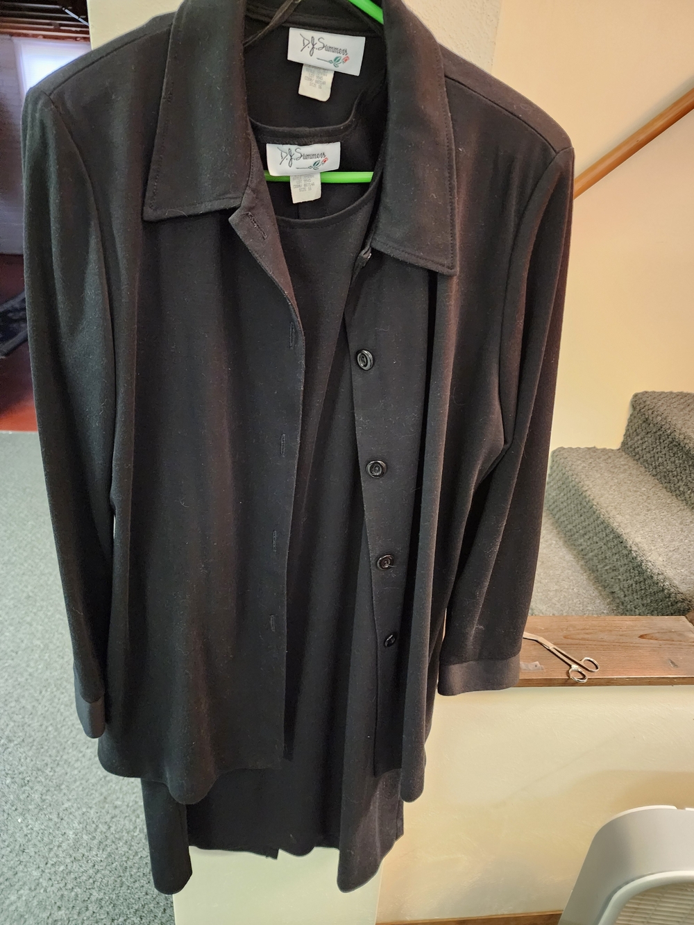 DJ Summers Vintage Sz XL 2 Pc Dress Set Black 90's